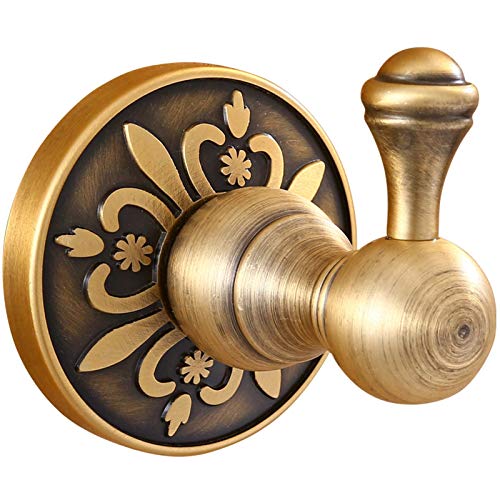 Ganchos estándar de estilo europeo antiguo, gancho individual montado en la pared, base tallada decorativa, gancho para colgar en la pared, gancho para ropa de baño