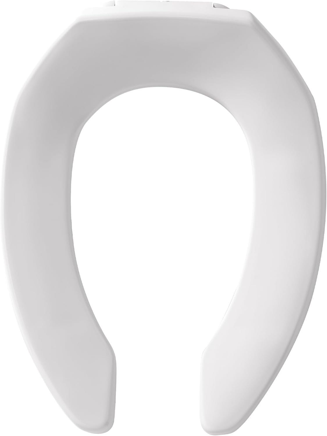 BEMIS 1955CT Commercial Open Front Plastic Toilet Seat, Heavy Duty Industrial Seat without Lid, Secure Installation for Long Lasting Use, Elongated, White