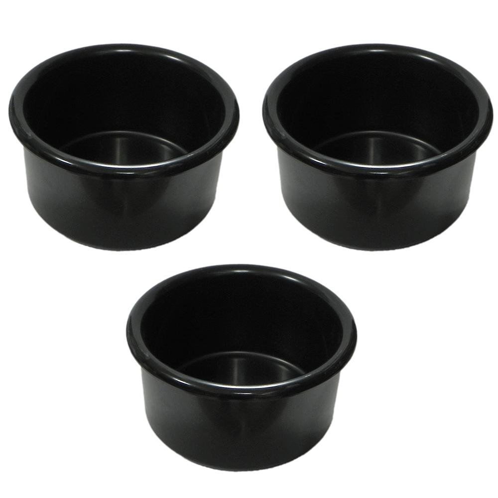 A&H Tool & Die Crock-Style Black Plastic Bird Dish 16 oz (3 Pack)