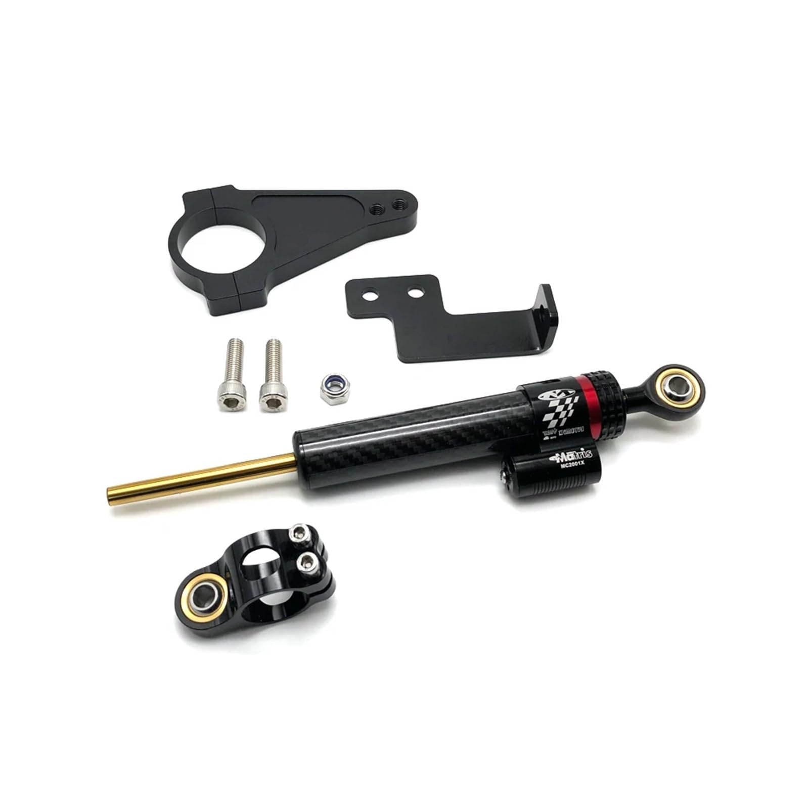 zestaw stabilizatora Elektryczny Skuter Kierunkowy Amortyzator Kierownicy Części Zamienne Stabilność Bezpieczeństwo Kierownica Stabilizator Pasuje Do Inxing V7 Stabilizatory Poprzeczne(Carbon Fibre)