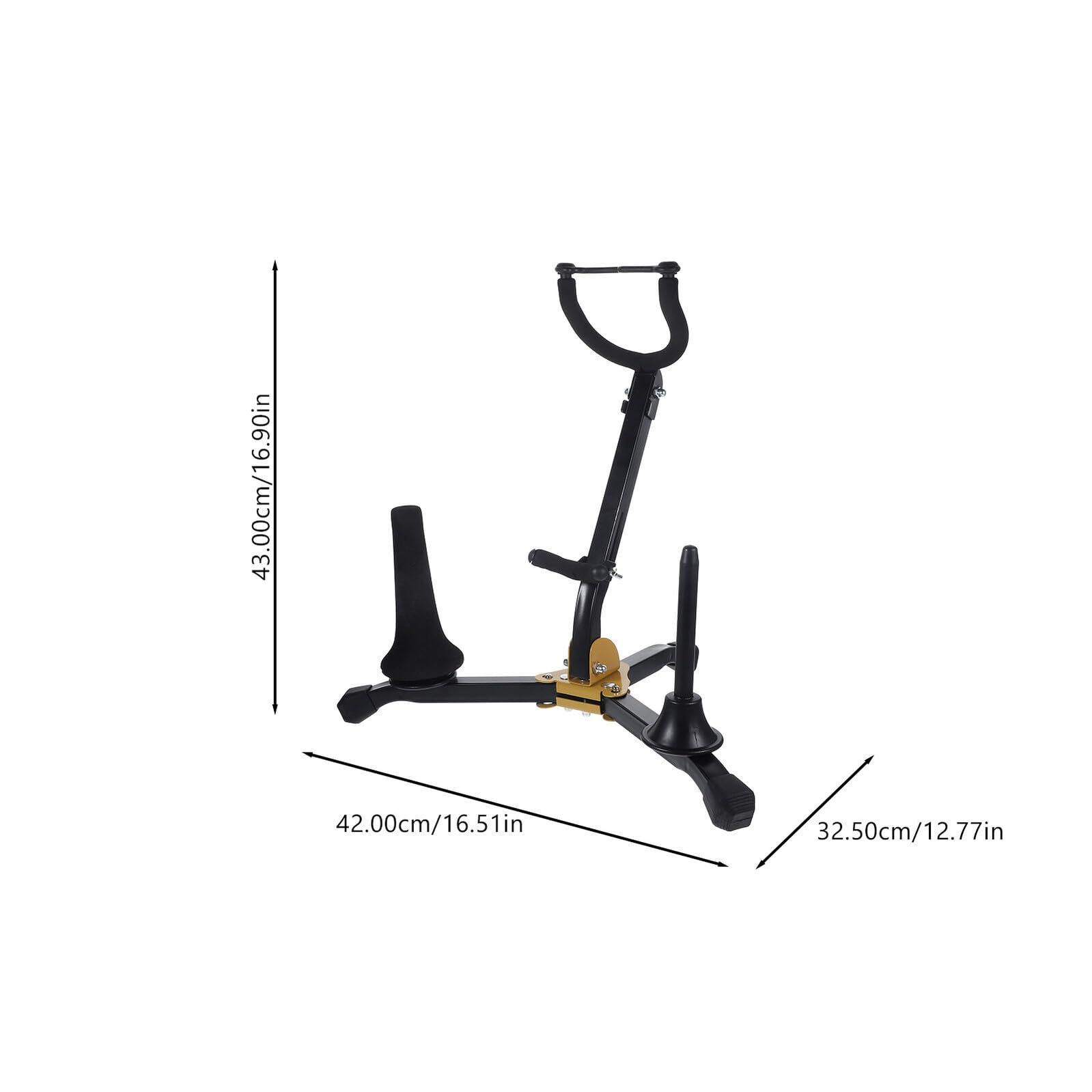 Supporto per Sax Contralto Pieghevole, Nero, per Saxofono e Clarinetto | Struttura in Ferro, Abs e Schiuma, Leggero e Robusto, Uso da Tavolo, per Collezionisti