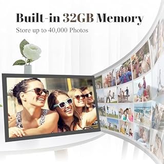 UCMDA Cornice Digitale WiFi da 15,6 pollici, Full HD Touch Screen Smart Digital Photo Frame con 32 GB di Memoria, Rotazione Automatica,Facile Installazione per Condividere Foto e Video Tramite Frameo