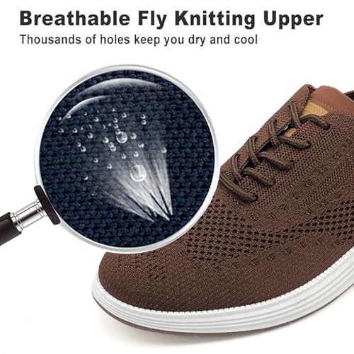 Men's Casual Dress Sneakers Oxfords Lace-Up Mesh Breathable Lightweight Fashion Walking Shoes Tennis Comfortable3