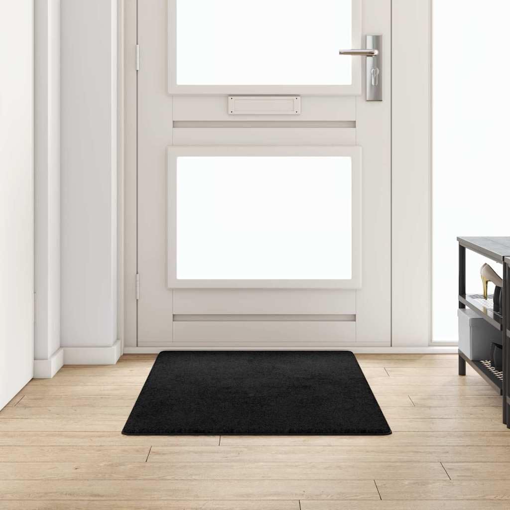 Tapis d'allée noir 80x150 cm en polypropylène moderne et antidérapant