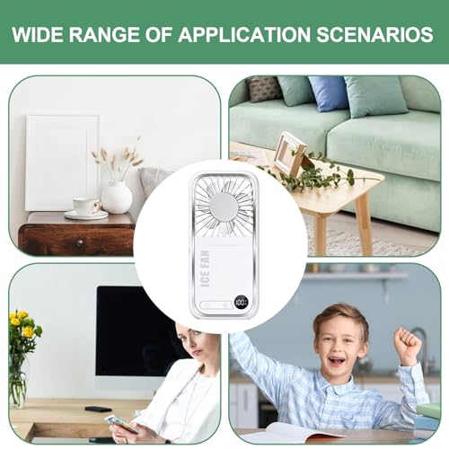 Ventilador portátil de cuello con pantalla LED digital y función de batería USB 5