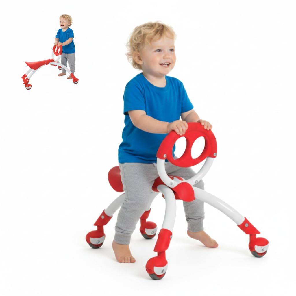 YBIKE Pewi Walking Ride On Toy - Toddler Walker for Ages 9 Months to 3 Years Old, 10 inches, Red, One Size (YPIW1)