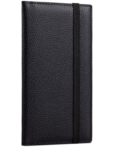 Image of Zreal Checkbook Cover for Women & Men, Premium Vegan Leather Checkbook Holder for Top & Side Tear Duplicate Checks with RFID Blocking (Black)