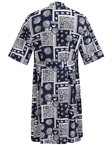 COOFANDY Men's Lightweight Kimono Robe Japanese Bathrobes Open Front Long Cardigan Cloak with Belt3