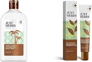 Just Herbs Body Lotion For Dry Normal & Combination Skin Nourishing Body Milk With Coconut + Almond - 300ml & Just Herbs Nourishing Under Eye Gel Cream 20 gm Combo-image-5