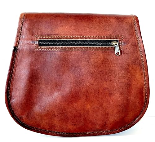 Women Vintage Style Genuine Brown Leather Crossbody Shoulder Bag Handmade Purse 5