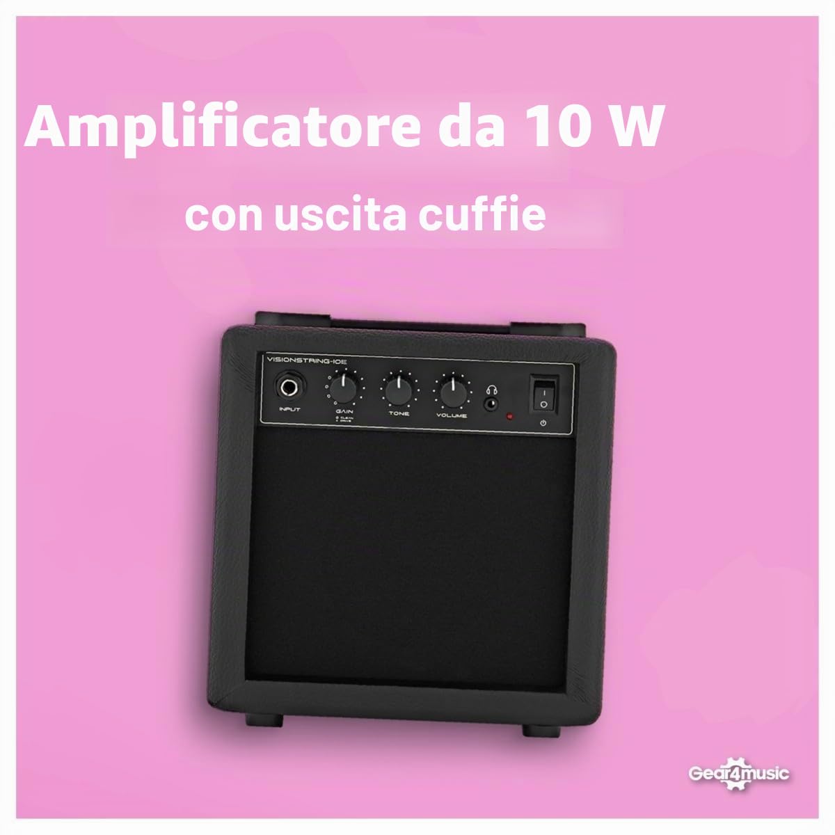 VISIONSTRING Chitarra elettrica mancina e amplificatore Starter Kit 4/4 Dimensione completa Chitarra per principianti Nero