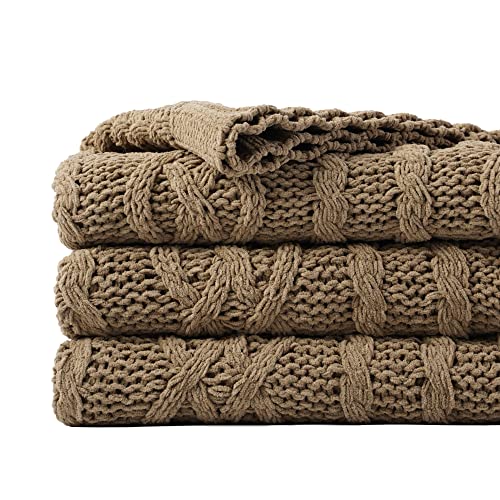 Battilo Camel Tan Throw Blanket for Couch,51'x67',...