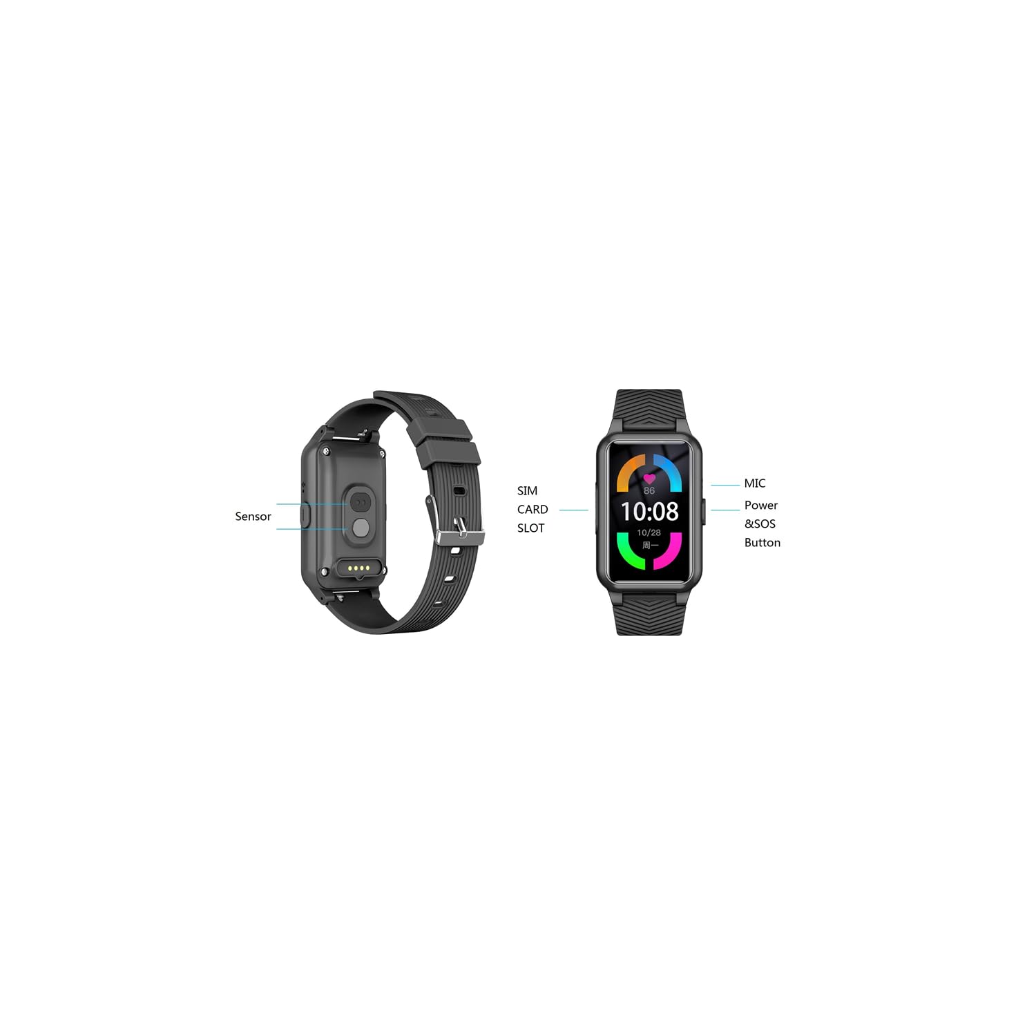 FOREVER Siva ST-100 Montre Connectée Homme Femme – Écran Tactile 1,83” HD, Appels Bluetooth, Suivi du Sommeil, Activités Sportives, Notifications, Étanche IP68 – Bracelet Noir