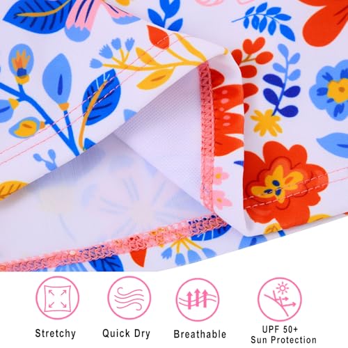 Image of Vogseek Girls Rash Guard Two Pieces Swimsuit Long Sleeve Bathing Suit for 3-10 Years