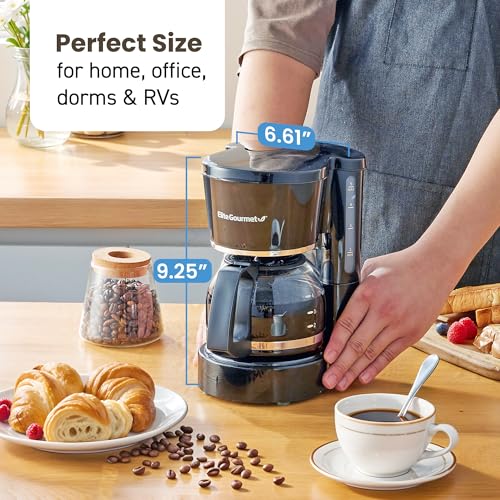 Elite Gourmet EHC-5055 Automatic 5-Cup Brew & Drip Coffee Maker With Pause N Serve Reusable Filter, On/Off Switch, Water Level Indicator thumb #3