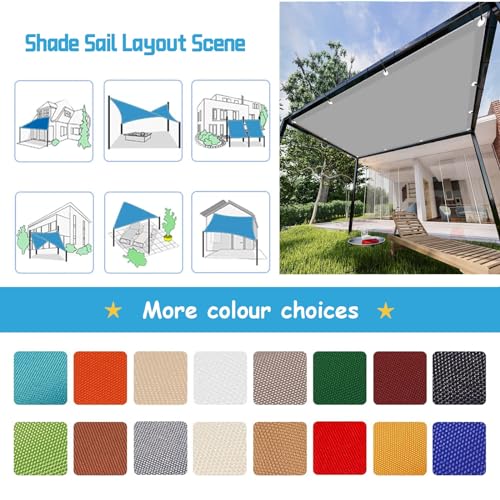Voile d'ombrage en polyester renforcé haut de gamme gris clair 2.5 x 4.5 m - 7