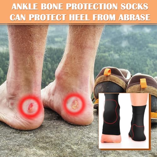 Geyoga 2 Pairs Ice Skating Socks for Women Tendon Heel Ankle Protector Padded Guards Ankle Sleeve Pad ski Splints 6