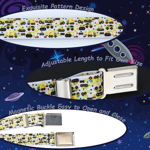 Pack de 3 cinturones elásticos para niños con práctica hebilla magnética y diseño de estrellas 5