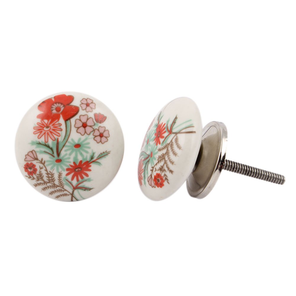 IndianShelf 2 Packs Multicolor Flower Ceramic Drawer Knobs for Kitchen Cabinet Hardware Door Pulls Decorative Dresser Luxury Artworks (B06VXW2JMF) Amazon Price History, Amazon Price Tracker