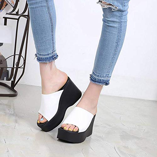 Image of epdavin Women's Simple Comfy Platform High Heel Slippers Slides