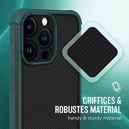 Coque rigide iPhone 13 Pro moex Vert nuit avec protection caméra et écran intégrée