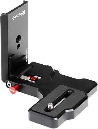 IFOOTAGE Camera L Bracket LP-02, L Shape Quick Release Plate, 1/4" & 3/8" Threads, 50mm Quick-Mount Interface for Tripod and Camera Rig