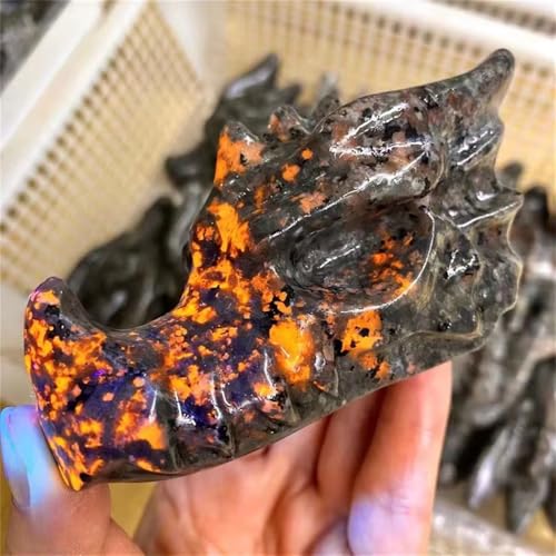 [SHANGMAOYO] 1pc 50-60mm Crystal Crafts Crystals Stones Crystal Skulls Carved Dragon Head For Gifts