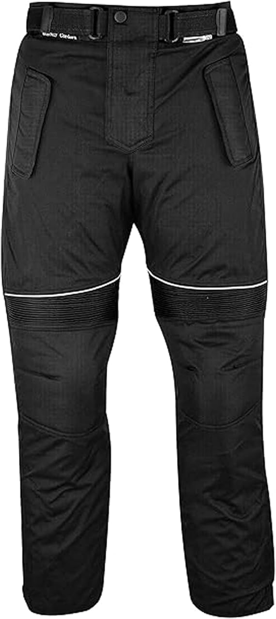 German Wear Motorradhose Herren mit 2xCE Protektoren - Winddicht Biker Quad Textil Hose - Wash- & Abnehmbar Futter, Kombi-Reißverschluss, Elastischer Bund - aus 4 Schichten 2 Zipper Taschen