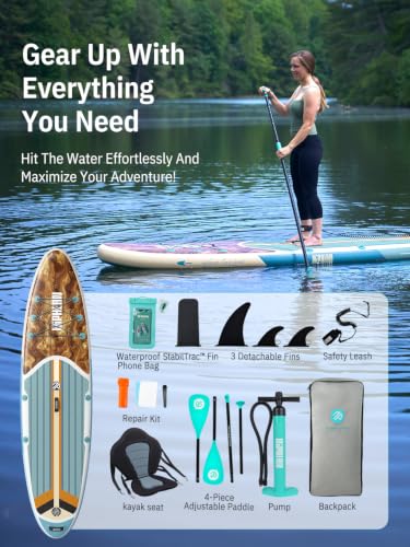 Image of Niphean Inflatable Paddle Board with Accessories 10'6'' /7'6''Stable SUP
