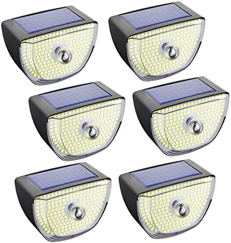 RUAOPR 6 Packs Solar Lights Outdoor Waterproof 200 LED Wireless Security Motion Sensor Outdoor Lights Solar Outdoor Lights for Front Door,Backyard,Steps,Garage,Garden
