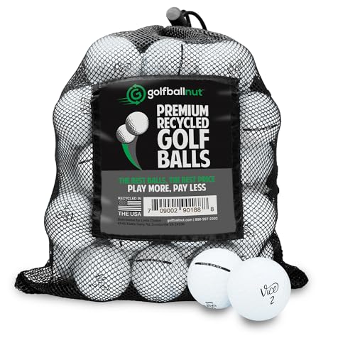 Golfball Nut - 48 Recycled Golf Balls For Vice Mix - Used Golf Balls Bulk Good Condition – Includes Mesh Bag – 48-Pack, White