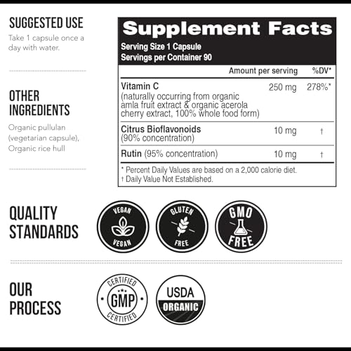Triquetra Health TH_CCHERRY_90 Organic Vitamin C | Whole Food Vitamin C From Fruit Plus Absorption Enhancing Cofactors thumb #6
