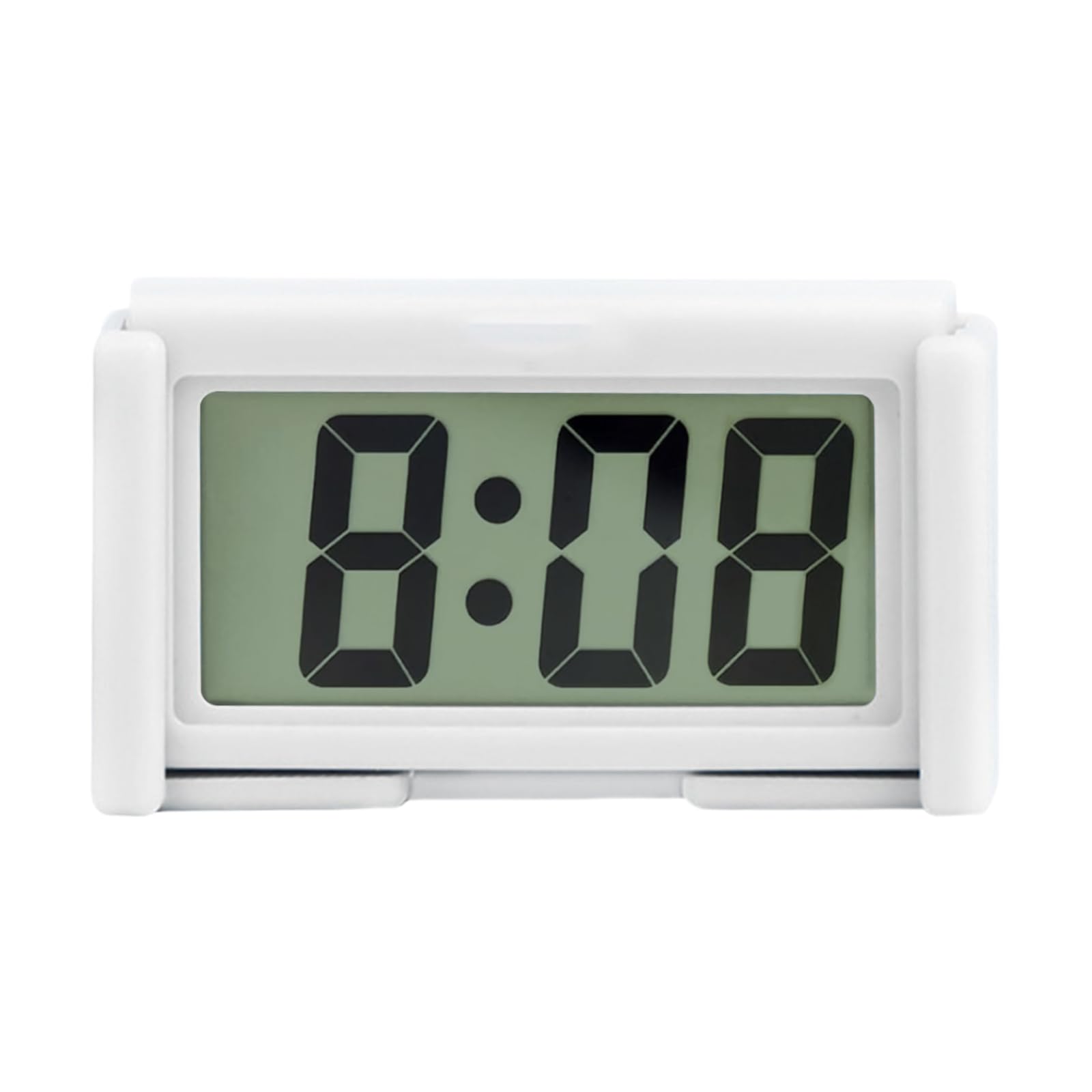 Car Dashboard Digital Clock - with Jumbo LCD Time &amp; Day Display - Mini Automotive Stick On Watch for Car Truck Dashboard &amp; Air Vent (White)