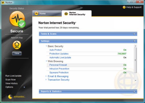 Symantec Norton Internet Security 2008 + Norton Antibot 1.0 - Seguridad y antivirus (Kit de disco, 1 usuario(s), DEU, 350 MB, 256 MB, 600 MHz)