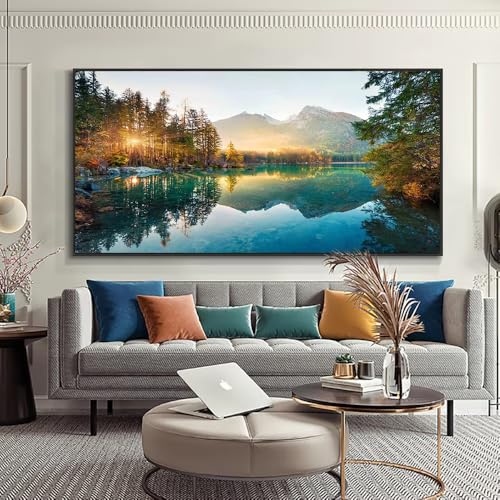 Tableau sur toile paysage nordique de qualité supérieure avec châssis bois véritable