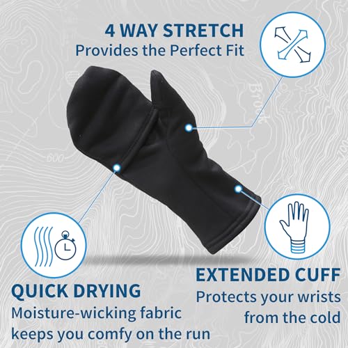 Image of TrailHeads Women's Fingerless Mittens - Lightweight Convertible Running Mitten