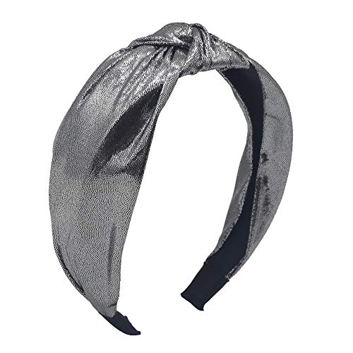 Glitter Knotted Headbands for Women,1Pcs Wide Headbands Knot Turban Headband Hair Band for Women Headwear Barrette Styling Tools Accessories,Black