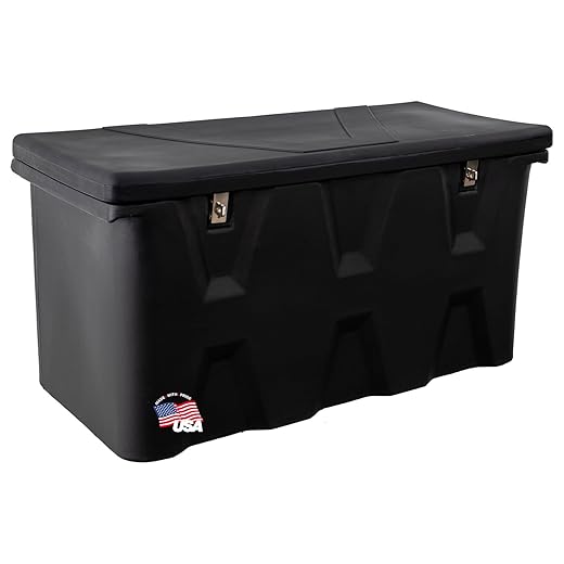 Buyers Products 1712240 Black Poly All-Purpose Chest, 44 x 17.5 x 19 Inch, 6.3 cu. ft, Polymer Truck Tool Box, Made In The USA, Contractor Toolbox For Storage And Organization, Durable Job Box