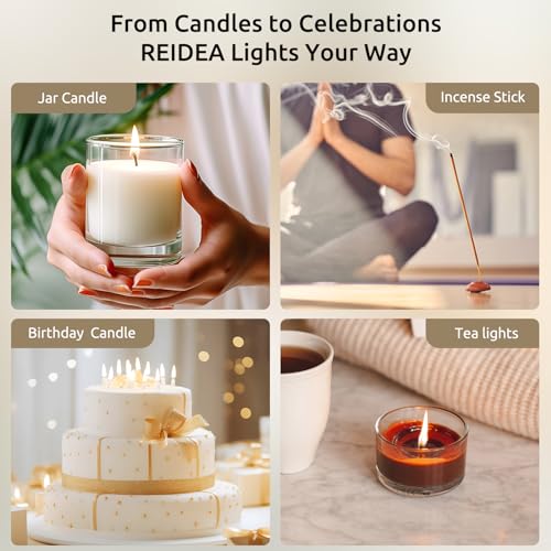 REIDEA R7 Pro Electric Candle Lighter with Fingerprint Lock - USB C Rechargeable Flameless Arc Lighter (Rose Gold)
