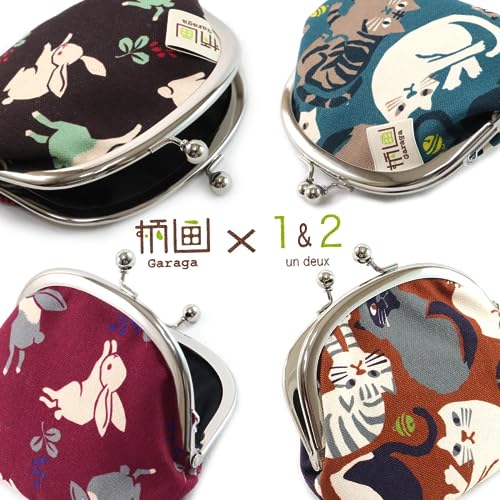 Garaga × un deux] がま口財布 GU-18 帆布がまぐち 3.3寸丸 3-兎