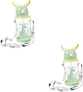 Toyvian Copos De Plástico Para Crianças 2 Peças Copo Com Canudinho Canudo Copos De Plástico Para Beber Ao Ar Livre Copo De Água Para Crianças Copos De Palha Para Crianças Garrafa