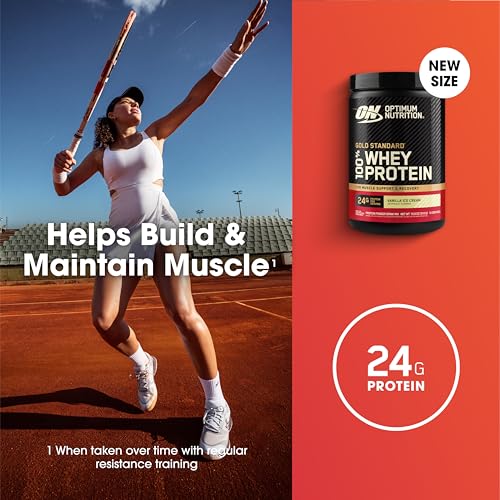 Optimum Nutrition Gold Standard 100% Whey Protein Powder, Vanilla Ice Cream, 0.68 Pound (Pack of 1) - Image 5