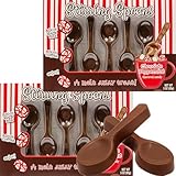 Fruidles 2-Pack Milk Chocolate Peppermint Flavored Stirring Spoons, Candy Hot Stirring Edible Spoons, Gourmet Milk Cocoa Edible Spoon Stirrers, 3 Oz 5 Spoons per Box (2-Pack)