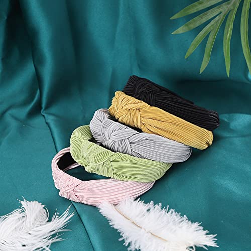 Lovnfc Head Bands For Women'S Hair 5Pcs Pleated Knot Headbands For Women No Slip Fashion For Women Girls Wide Top Knot Turban Hair Bands thumb #8