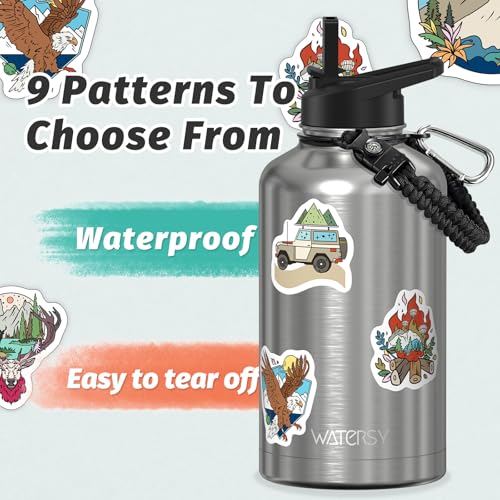 Image of 64oz Insulated Water Bottle (Cold for 48 Hrs),BPA Free&Leak Proof,Half Gallon Stainless Steel Water Flask,Water Jug with Straw Spout Lids for Gym,Hiking,Camping,Stainless