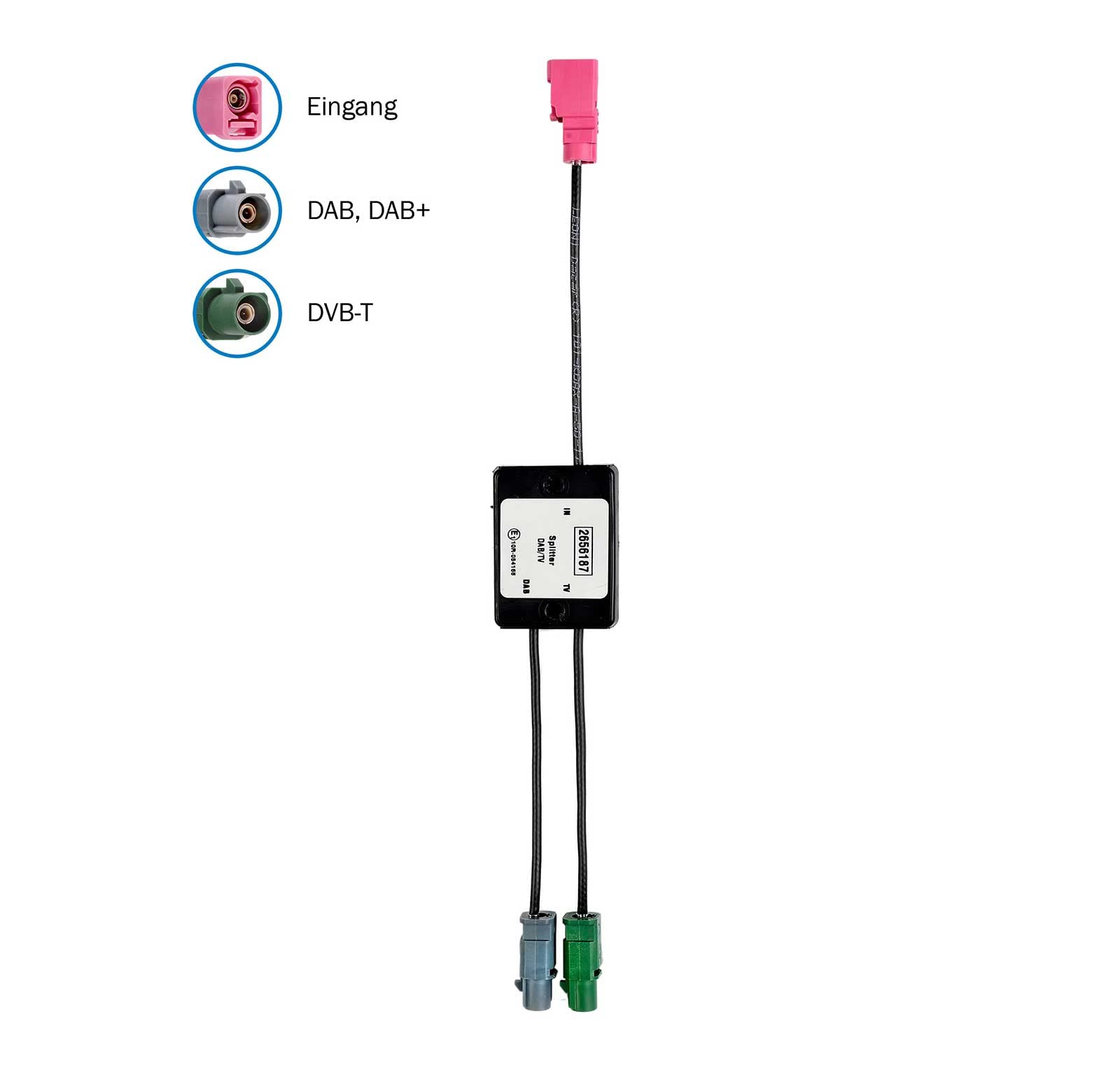 Passivsplitter für gleichzeitg DAB+ und DVB-T - FAKRA - 4738.01