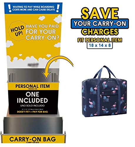 Nabegum Foldable Travel Duffel Bag Carry on Luggage Flamingo Gym Weekender Overnight Bag for Women and Girls