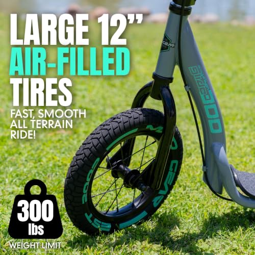 Image of Madd Gear Large Kick Scooter for Adults, Teens & Kids 8-12 with Kickstand - 12 inch Air-Filled Tires, Wide Deck, Lightweight Steel Frame - Metro Urban Glide 300