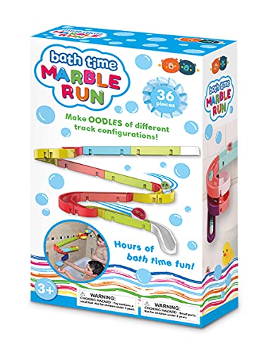 Buddy & Barney: Bath Time Marble Run - 36pc Set, Different Sized & Colored Pieces, Build A Track & Race The Special Balls Down, Water Toy, Kids Age 3+
