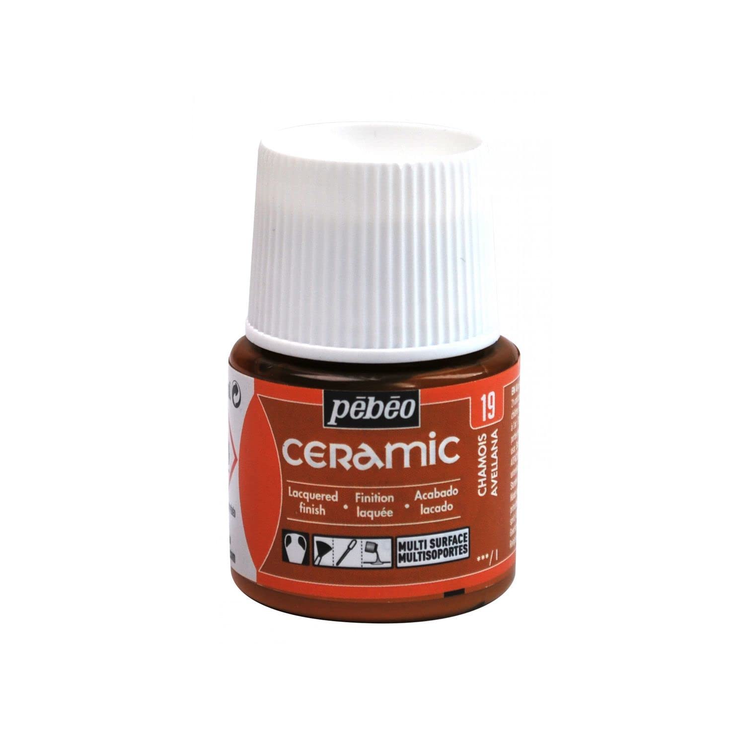 Pebeo - Ceramic - Chamois Opaque Colour for Terracotta, Ceramic and Earthenware - Brilliant Effect - Lacquered Finish - 45 ml